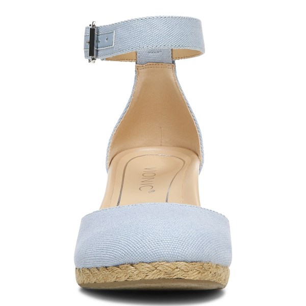 Vionic Sandals Ireland - Amy Wedge Sandal Blue - Womens Shoes Discount | LWRJE-5247